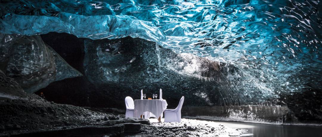 Ice cave dinner